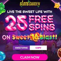 25 free spins NDB Slots Garden Casino