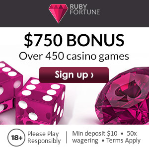 Ruby Fortune deposit casino bonus - $750 Free Cash Money - codes instant play